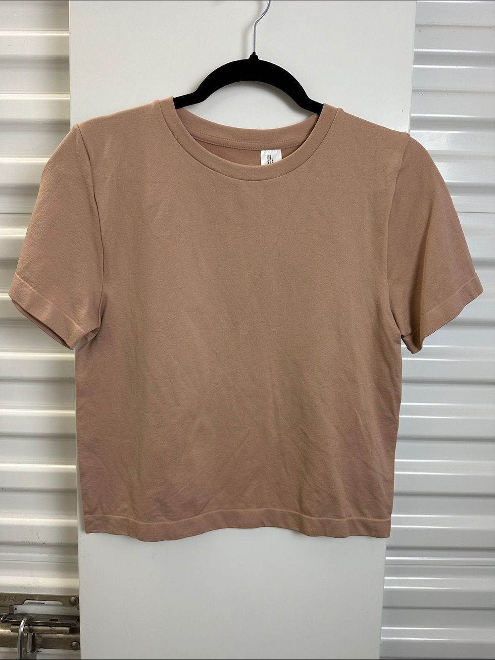 A NEW DAY Cropped Crewneck Tee in Tan